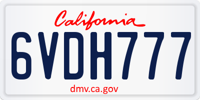 CA license plate 6VDH777