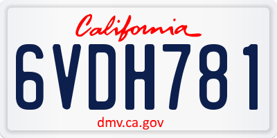 CA license plate 6VDH781