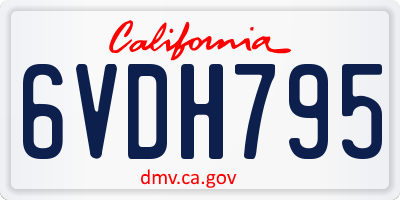 CA license plate 6VDH795