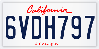 CA license plate 6VDH797