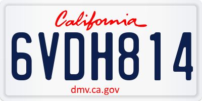 CA license plate 6VDH814