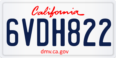 CA license plate 6VDH822