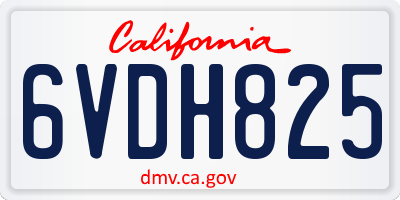 CA license plate 6VDH825