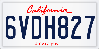 CA license plate 6VDH827