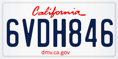CA license plate 6VDH846