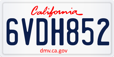 CA license plate 6VDH852
