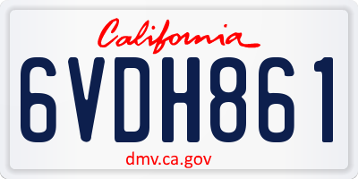 CA license plate 6VDH861