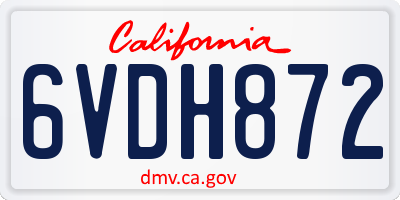 CA license plate 6VDH872