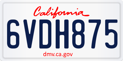 CA license plate 6VDH875