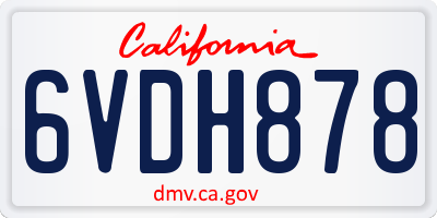 CA license plate 6VDH878