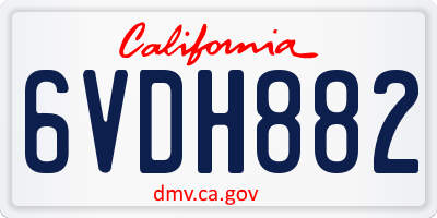 CA license plate 6VDH882
