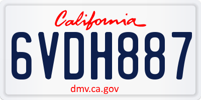 CA license plate 6VDH887