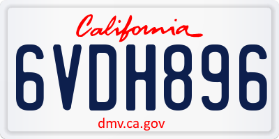 CA license plate 6VDH896