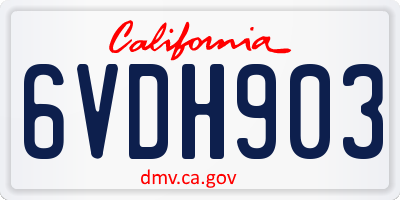 CA license plate 6VDH903