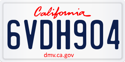 CA license plate 6VDH904