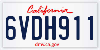 CA license plate 6VDH911