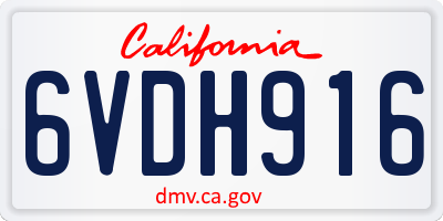 CA license plate 6VDH916