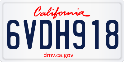 CA license plate 6VDH918