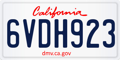 CA license plate 6VDH923