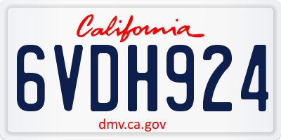 CA license plate 6VDH924