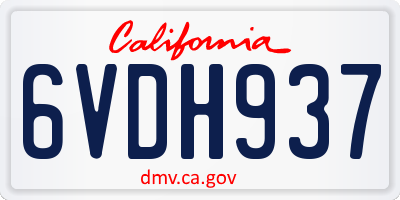 CA license plate 6VDH937