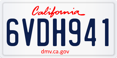 CA license plate 6VDH941