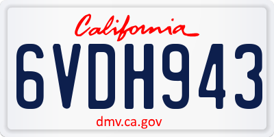CA license plate 6VDH943