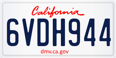 CA license plate 6VDH944