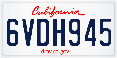 CA license plate 6VDH945
