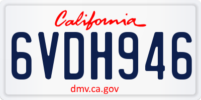 CA license plate 6VDH946