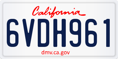 CA license plate 6VDH961