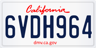 CA license plate 6VDH964
