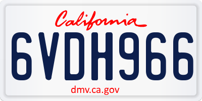 CA license plate 6VDH966