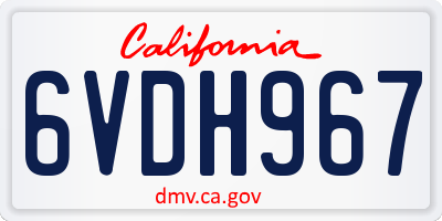 CA license plate 6VDH967