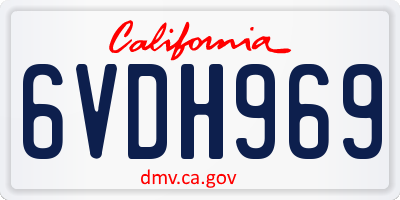CA license plate 6VDH969