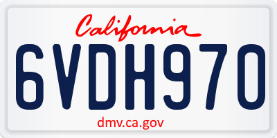 CA license plate 6VDH970
