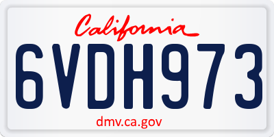 CA license plate 6VDH973