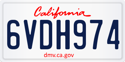 CA license plate 6VDH974