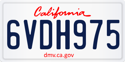 CA license plate 6VDH975