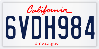 CA license plate 6VDH984
