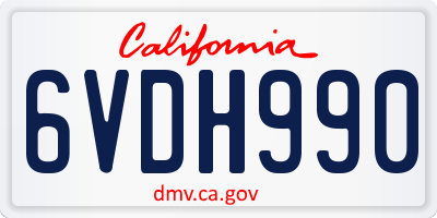 CA license plate 6VDH990