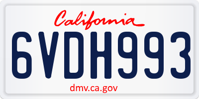 CA license plate 6VDH993