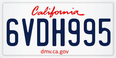 CA license plate 6VDH995