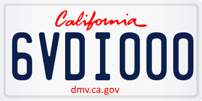 CA license plate 6VDI000