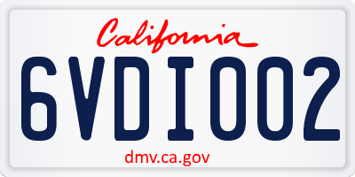 CA license plate 6VDI002