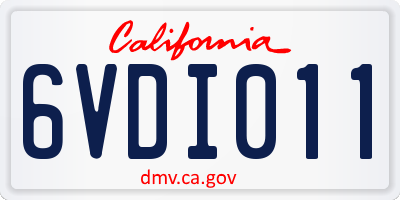 CA license plate 6VDI011