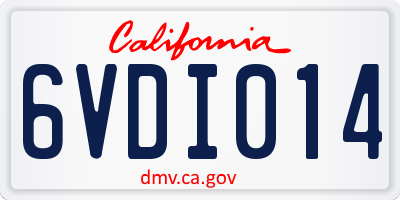 CA license plate 6VDI014