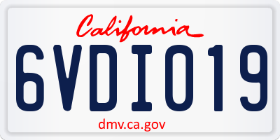 CA license plate 6VDI019