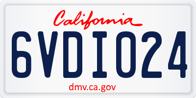 CA license plate 6VDI024