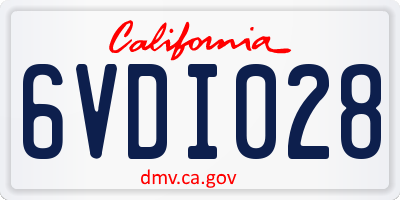 CA license plate 6VDI028